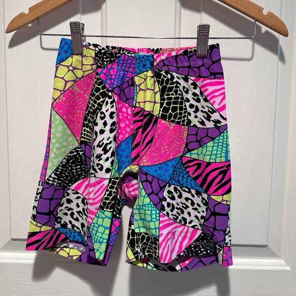 Wave One Animal Patch Print Bike Spandex Shorts Size S - Picture 1 of 3